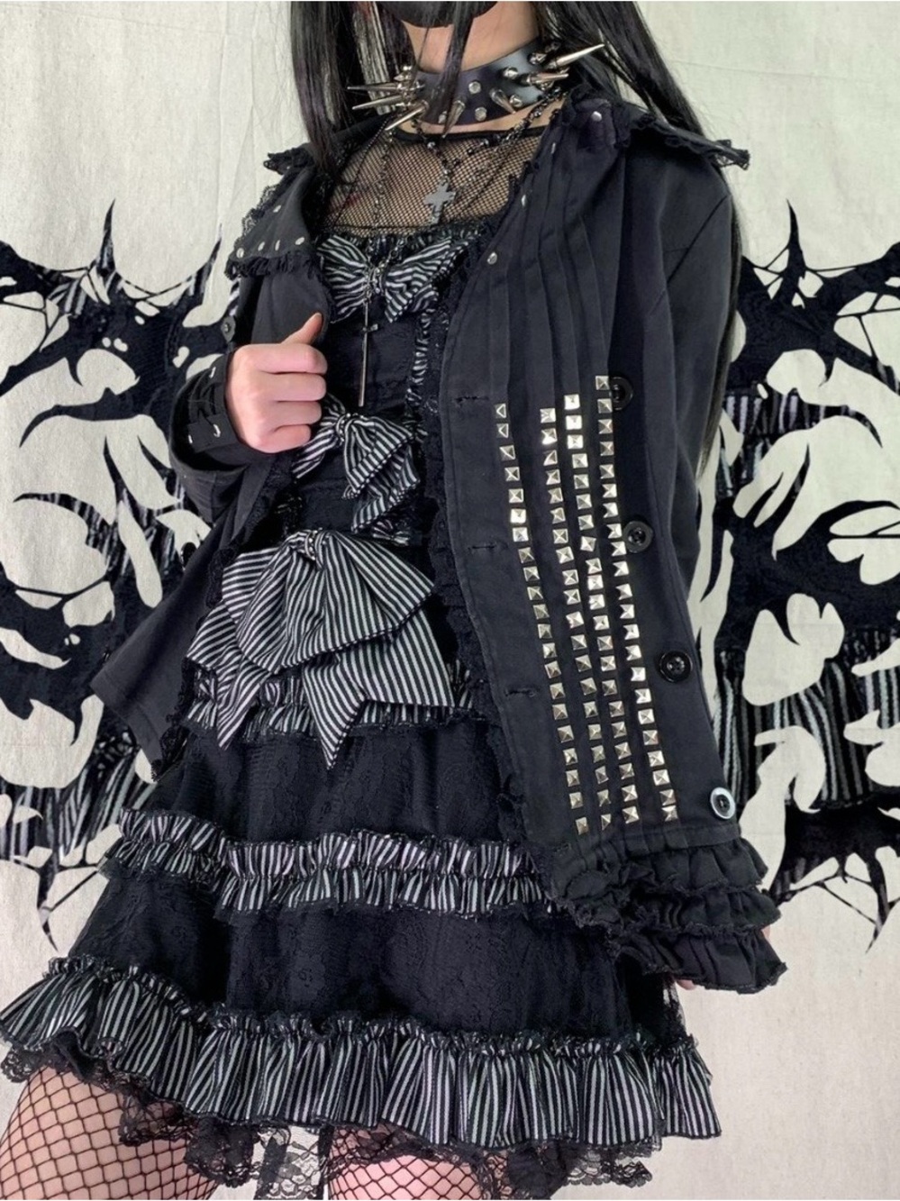 2000s Visual Kei Studded Frill Blazer